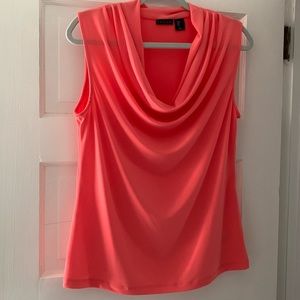 Salmon color sleeveless cowl neck top!